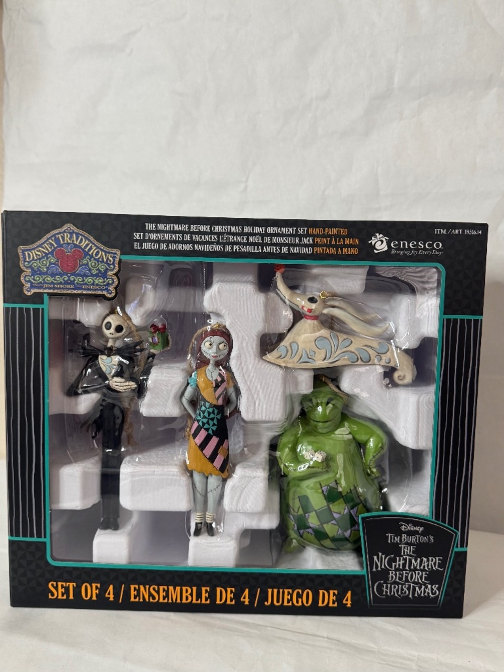 Disney Jim Shore Nightmare Before Christmas Ornament Set 4 Jack Sally Oogie Zero